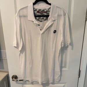 Robert Graham White Polo Shirt with Embroidered Logo.